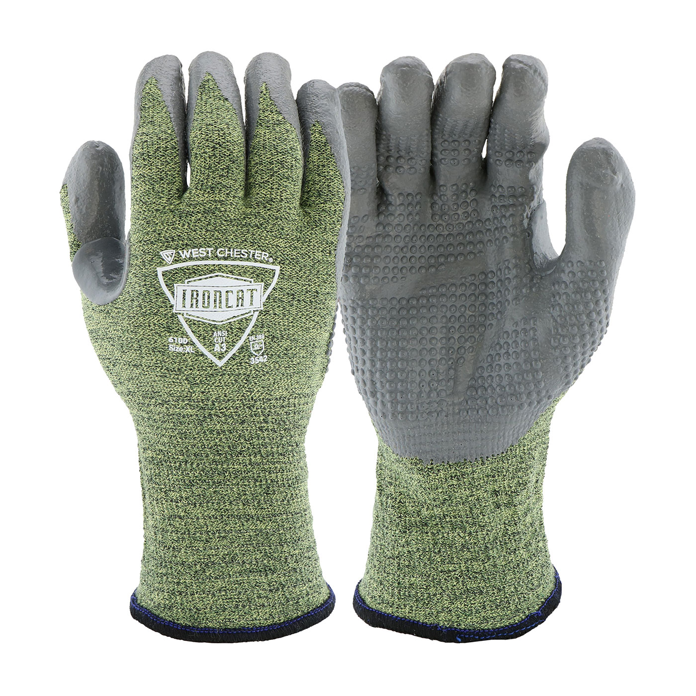 6100 PIP® Ironcat Metal Tamer Flame Resistant Modacrylic Palm Coated String Knit TIG gloves